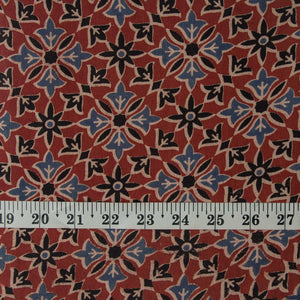 Precut 0.25 meters -Ajrakh Hand Printed Natural Dyed Cotton Fabric