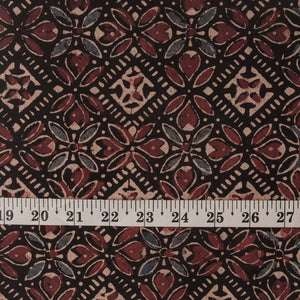 Precut 0.5 meters -Ajrakh Hand Printed Natural Dyed Cotton Fabric