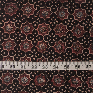 Precut 0.25 meters -Ajrakh Hand Printed Natural Dyed Cotton Fabric