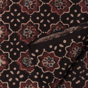 Precut 0.25 meters -Ajrakh Hand Printed Natural Dyed Cotton Fabric