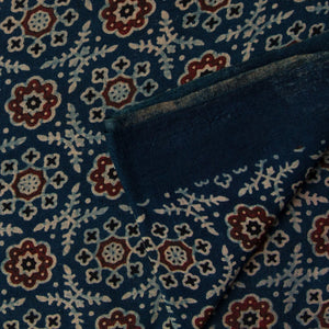Precut 0.25 meters -Ajrakh Hand Block Natural Dyed Cotton Fabric