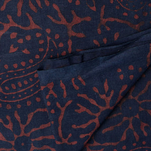 Precut 0.75 meters -Ajrakh Hand Block Natural Dyed Cotton Fabric