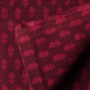 Precut 0.25 meters -Red Bagh Handblock Printed Cotton Fabric