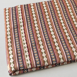 Yellow and Off White Bagru HandBlock Printed Pure Cotton Fabric with abstract print