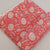 Off White and Red Sanganeri Hand Block Printed Pure Cotton Fabric with floral print