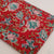 Blue and Red Sanganeri Hand Block Printed Pure Cotton Fabric with floral print