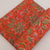 Red and Green Sanganeri Hand Block Printed Pure Cotton Fabric with floral print