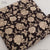 Black and Off White Bagru Hand Block Printed Cotton Fabric with floral print