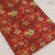 Red and Off White Bagru Hand Block Printed Cotton Fabric with floral print