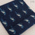Blue and Off White Dabu Indigo Hand Block Printed Cotton Fabric with parrot bird print