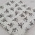 Black and White Dabu Bagru Hand Block Printed Cotton Fabric with deer animal print