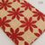 Red and off white Dabu Hand Block Printed Pure Cotton Fabric with floral print