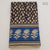 Blue and Black Bagru Hand Block Printed Pure Cotton Fabric with Big Border and floral print