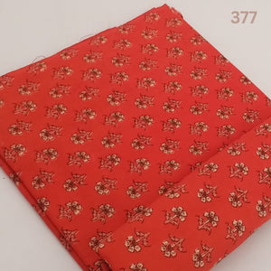 Red Dabu Hand Block Printed Pure Cotton Fabric with floral design