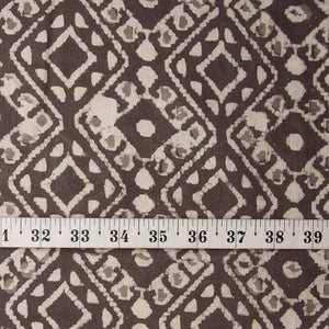 Precut 1 meter -Grey & White Bagru Dabu Hand Block Printed Cotton Fabric