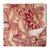 Peach and red Sanganeri Hand Block Printed Cotton Fabric with floral print
