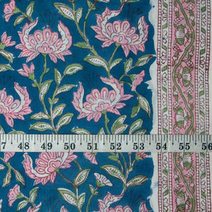 Precut 0.25 meters -Sanganeri Hand Block Printed Cotton Fabric
