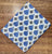Blue and White Sanganeri Hand Block Printed Cotton Fabric with motifs design