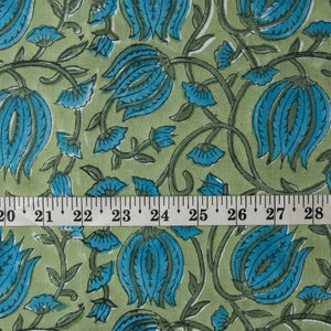 Precut 0.25 meter - Sanganeri Hand Block Printed Cotton Fabric