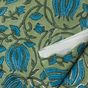 Precut 0.25 meter - Sanganeri Hand Block Printed Cotton Fabric