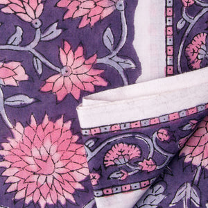 Precut 1meter - Sanganeri Hand Block Printed Cotton Fabric
