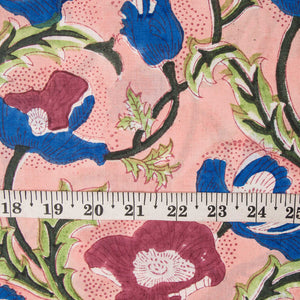 Precut 0.25 meters -Sanganeri Hand Block Printed Cotton Fabric
