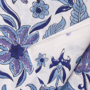 Precut 0.75 meters -Sanganeri Hand Block Printed Cotton Fabric
