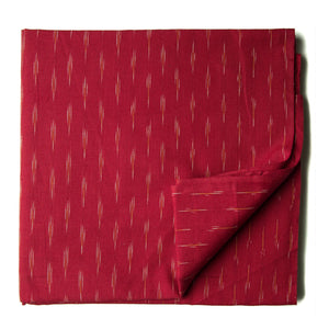 Precut 0.25 meters -Red Ikat Pochampally Woven Cotton Fabric