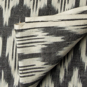 Precut 0.5 meters -Grey Mercerised Ikat Pochampally Woven Cotton Fabric