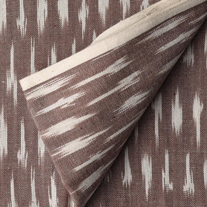 Precut 1 meter -Brown Ikat Pochampally Woven Cotton Fabric