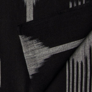 Precut 0.75 meters -Black Ikat Pochampally Handloom Cotton Fabric