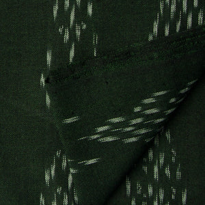 Precut 1 meter -Green Ikat Pochampally Handloom Cotton Fabric
