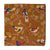 Brown and Yellow Kalamkari Screen Printed Cotton Fabric with bird print