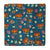 Blue and orange Kalamkari Screen Printed Cotton Fabric with floral print
