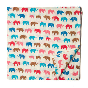 Multicolour Printed cotton fabric with elephant print