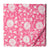Pink and white Screen Printed Pure cotton fabric with floral design