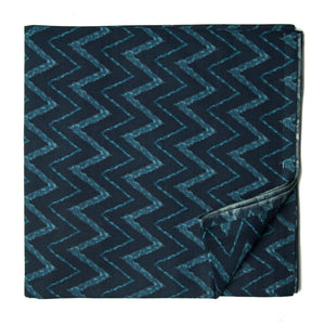 Blue Screen Printed Pure cotton fabric with abstract design