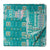 Blue and white Screen Printed Pure cotton fabric with floral design