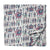 Pink and blue screen printed cotton fabric with man with animal design