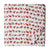 Red and orange screen printed cotton fabric with man with animal design