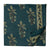 Blue and green screen printed cotton fabric with man with floral design