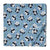 Blue and White Screen Printed Pure Cotton Fabric with Panda Animal design