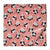 Peach and White Screen Printed Pure Cotton Fabric with Panda Animal design