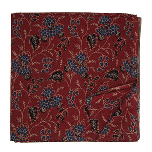 Red and Blue Screen printed pure cotton fabrics with floral print