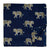 Blue and yellow Screen printed pure cotton fabrics with tiger animal print
