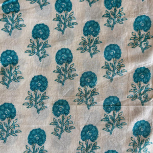 Precut 0.75 meters -White Printed Cotton Fabric