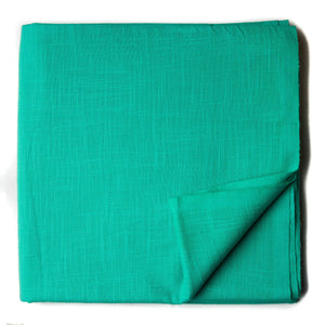Blue Plain Textured Cotton Slub Fabric