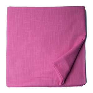 Pink Plain Textured Cotton Slub Fabric