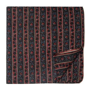Black and Maroon Screen printed Pure Cotton Fabric  with floral print