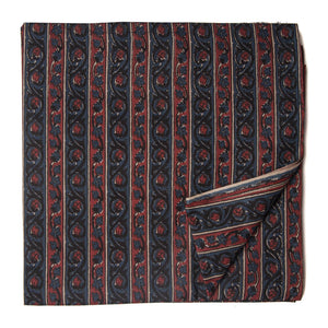 Blue and Maroon Screen printed Pure Cotton Fabric  with floral print
